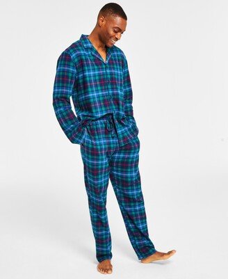 Matching Family Pajamas Men's Cotton Plaid Notched Pajamas Set, Created for Macy's