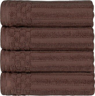 Soho Checkered Border Cotton 4 Piece Cotton Hand Towel Set, 28