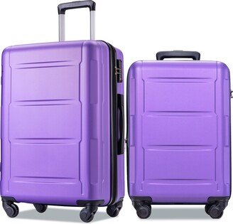 EDWINRAY 2 Piece Luggage Set ABS Expandable Suitcase with TSA Lock-AD