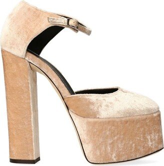 Bebe Velvet Platform Pumps-AA