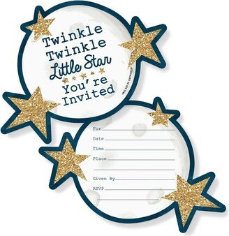 Big Dot of Happiness Twinkle Twinkle Little Star - Shaped Fill-in Invites - Baby Shower or Birthday Party Invitation Cards with Envelopes - Set of 12