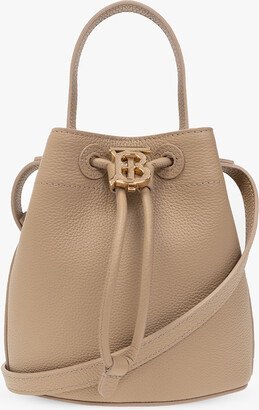 Leather Bucket Bag - Beige