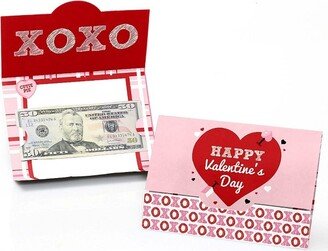 Big Dot of Happiness Conversation Hearts - Valentine's Day Money and Gift Card Holders - Set of 8