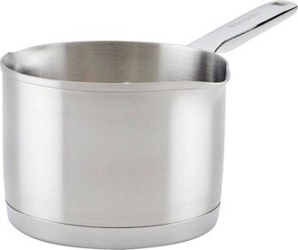 Stainless Steel 3-Ply Base 1.5qt Open Saucepan with Spouts