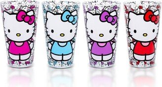 Silver Buffalo Sanrio Hello Kitty Colorful Outfits 16-Ounce Pint Glasses | Set of 4