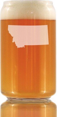 Montana State Outline Beer Can Pint Glass, Etched Gifts For Montanans - 16 Oz