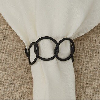 Circles Links Black Napkin Ring Set of 4