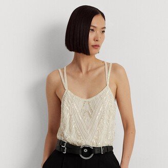 Ralph Lauren Beaded Tulle Double-Strap Camisole