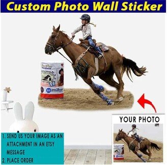 Gift For Equestrians Horse Personalized Wall Sticker, Riding Horse, Barrel Racing, Unique Gifts Lovers, Owners Best