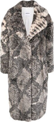 Jakke Katie snakeskin-print coat