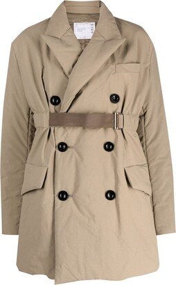 Double-Breasted Padded Trench Coat-AB