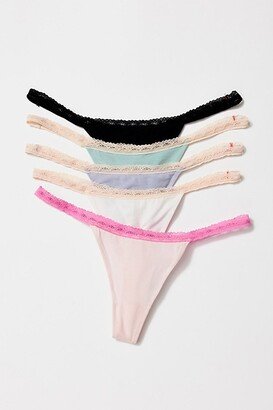 Care FP String Thong Undies 5-Pack by Intimately at Free People