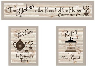 Kitchen Friendship Collection Iii 3-Piece Vignette by Millwork Engineering, Sand Frame, 33 x 10