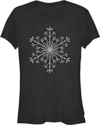 LOST GODS Junior Women Lot God Chritma Snowflake T-Shirt - Black - X Large