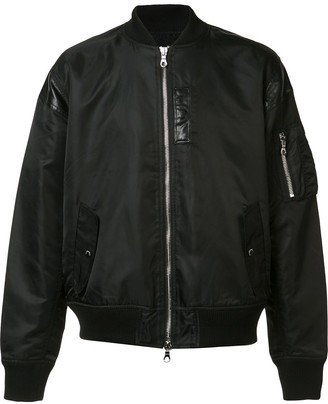 Leather Detailing Bomber Jacket