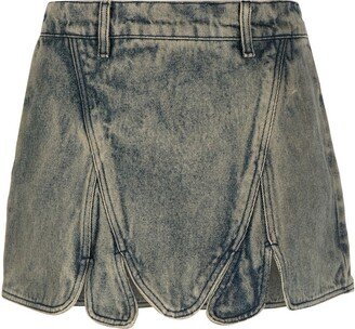 Asymmetric Denim Skirt