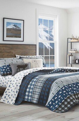 Blue Creek Plaid Bay Cotton Quilt 3-Piece Set