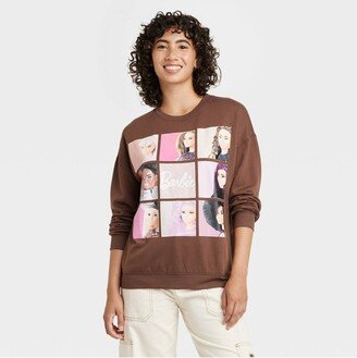 Women's Squares Cozy Graphic Sweatshirt - Brown