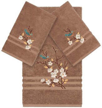 Spring 3-Piece Embellished Towel Set - Latte