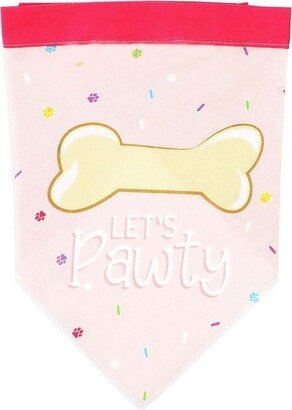 Blue Panda Let’s party Pet Bandana Scarf, Girl Dog Puppy Costume Apparel for Birthday Party, Pink