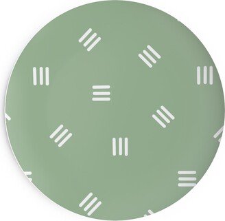 Salad Plates: Tossed Groups Of Lines - Sage Green Salad Plate, Green