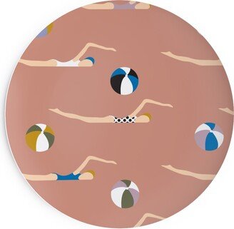 Salad Plates: New Nautical Beach Babes - Muddy Clay Salad Plate, Pink