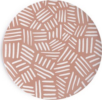 Salad Plates: Dashes - Pink Salad Plate, Pink