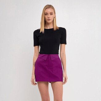 Fold Waist Mini Skort