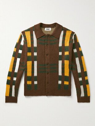 Rat Pack Brushed Intarsia-Knit Cardigan