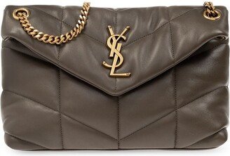 Logo Plaque Puffer Chained Shoulder Bag