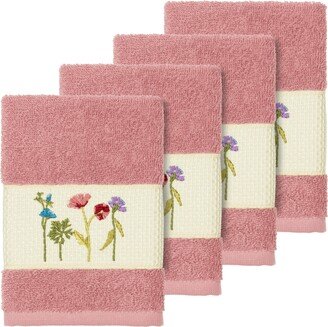 Linum Home Turkish Cotton Serenity 4-Pc. Embellished Washcloth Set