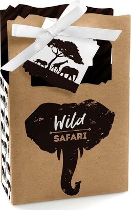 Big Dot of Happiness Wild Safari - African Jungle Adventure Birthday Party or Baby Shower Favor Boxes - Set of 12