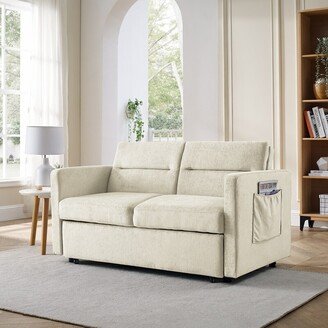 Calnod 2 Seater Loveseats Sofa Couch, Pull-out Sleeper Sofa Bed with Adjsutable Back