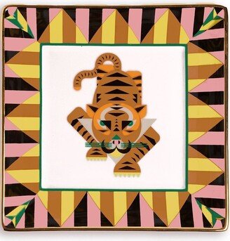 Tiger-Print Porcelain Trinket Tray