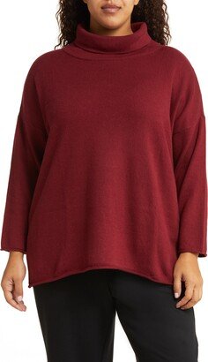 Turtleneck Organic Cotton & Recycled Cashmere Blend Tunic Sweater