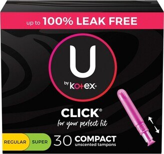 U by Kotex Click Compact Tampons - Multipack - Regular/Super - Unscented - 30ct