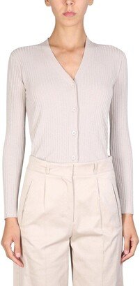 V-neck Ribbed Cardigan-AC