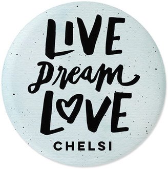 Pins: Emoji Live Dream Love Pins, Large Circle, Blue