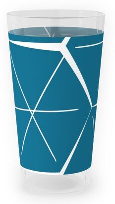 Outdoor Pint Glasses: Hexagons - Blue Outdoor Pint Glass, Blue