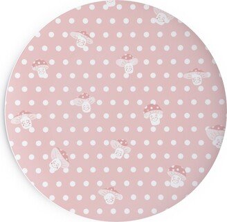 Salad Plates: Mushroom And Dots - Pink Salad Plate, Pink