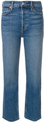 Raw Hem Cropped Jeans-AA