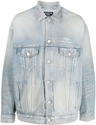 Large-Fit logo-print denim jacket