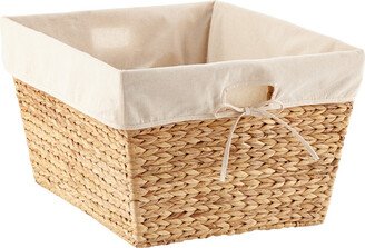 Rectangular Tapered Water Hyacinth Laundry Basket Natural