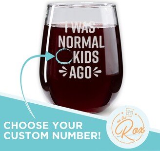 Mom Wine Glass-Mothers Day Gift-Mom Gift-Normal 3 Kids Ago-Gift For Her-Mom Birthday Gift-Gifts Mom-Funny Gifts Glass