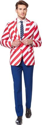 OppoSuit Men' Suit - United Stripe - Multicolor - Size: US 50