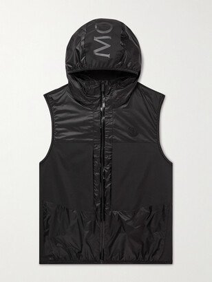 Heizo Logo-Appliquéd Ripstop-Panelled Shell Hooded Gilet