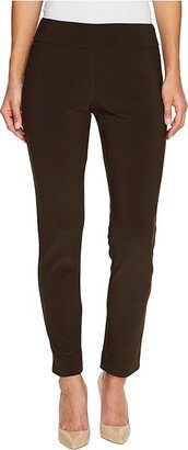 Krazy Larry Microfiber Long Skinny Dress Pants (Brown) Women's Dress Pants