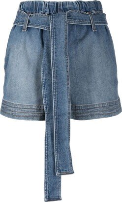 Tie-Waist Denim Shorts