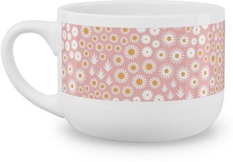 Mugs: Ditsy Flowers - Pink Latte Mug, White, 25Oz, Pink