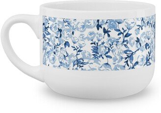 Mugs: A Thousand Roses - Blue Latte Mug, White, 25Oz, Blue